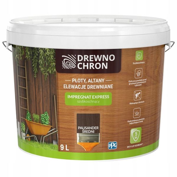 DREWNOCHRON IMPREGNAT EXPRESS 9L PALISANDER ŚREDNI zdjęcie 1