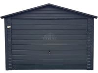 Garaż blaszany 3,5x6m Brama uchylna Antracyt - dach dwuspadowy TS973