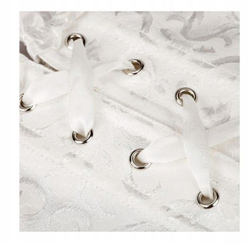 GORSET biały wiązany MODELUJĄCY talię + stringi WYSZCZUPLAJĄCY S na Arena.pl