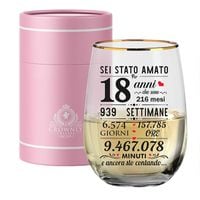 Szklanka na prezent 18 Urodziny po włosku CROWNLY CRYSTAL