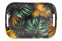 Taca dekoracyjna z melaminy 35,5 x 24 x 4 cm wygodne uchwyty liście palmy