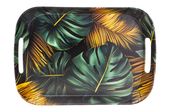 Taca dekoracyjna z melaminy 35,5 x 24 x 4 cm wygodne uchwyty liście palmy