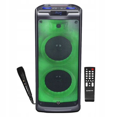 GŁOŚNIK BLUETOOTH PRZENOŚNY KARAOKE MANTA 100W USB na Arena.pl