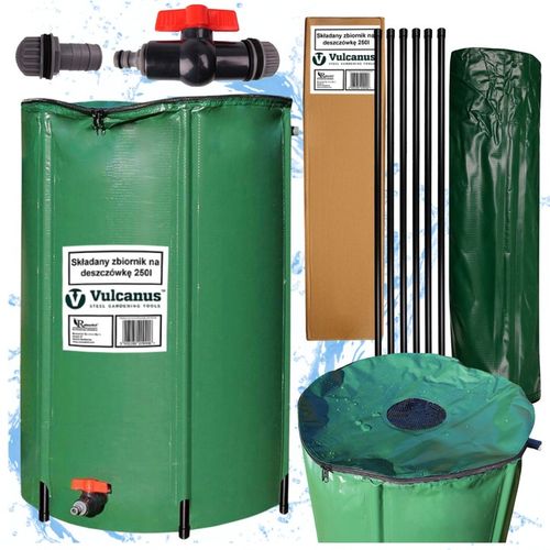 Beczka Zbiornik 250l Wodę z Rynny Deszczówkę Składany Pojemnik Deszczówka na Arena.pl