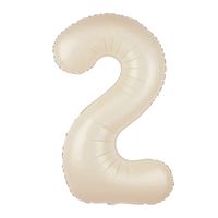 Balon foliowy cyfra 2 kremowy, 100 cm