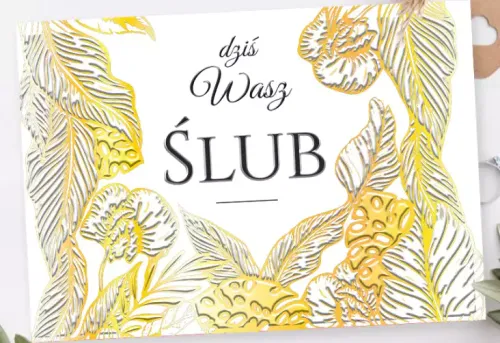 Karnet A5 Ślubny, Złote Liście na Arena.pl