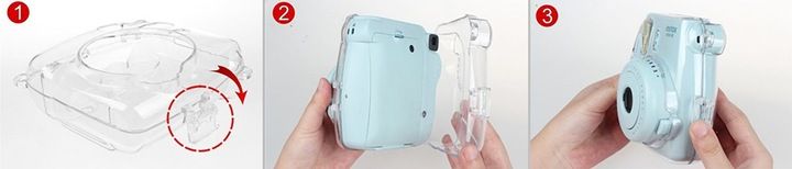 Futerał case INSTAX Mini 8 9 11 TRANSPARENTNY +PASEK zdjęcie 3