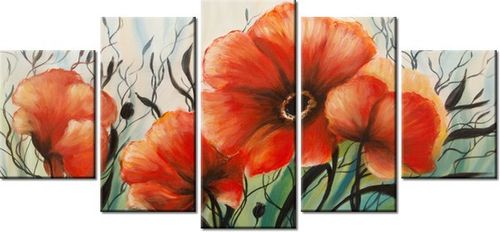 70CM 150CM OBRAZ 5 ELEM TANIEC MAKÓW ŚCIENNY na Arena.pl