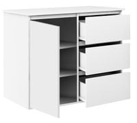 KOMODA MEGAN K2 BIAŁA 90 cm na ubrania do salonu przedpokoju sypialni