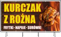 BANER REKLAMOWY 200x100cm gotowy projekt KURCZAK Z ROZNA FRYTKI plandeka