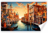 Fototapeta PREMIUM STRUKTURA ZMYWALANA NA WYMIAR ILUSTRACJA WENECJI WŁOCHY