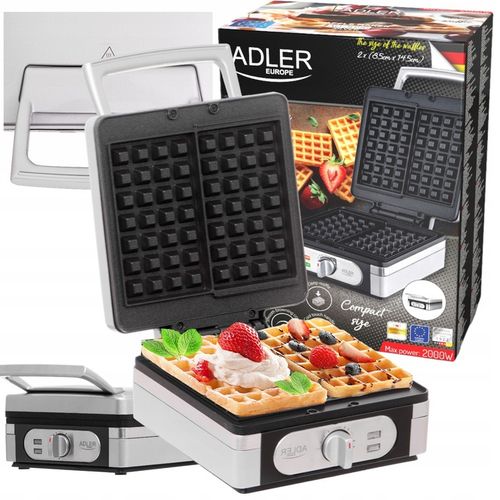 GOFROWNICA 2000W XXL 2 CHRUPIĄCE PUSZYSTE GOFRY XXL DUŻA SOLIDNIE WYKONANA na Arena.pl