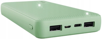 POWERBANK 20000 mAh USB-C 2xUSB 15W Z KABLEM ECO ZIELONY