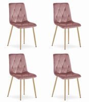 Krzesło różowe tapicerowane LIBRA welur 4 szt. loft nowoczesne kuchnia