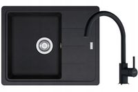 Zlewozmywak Franke Basis BFG 611-62 Onyx + bateria stojąca Lina XL Onyx