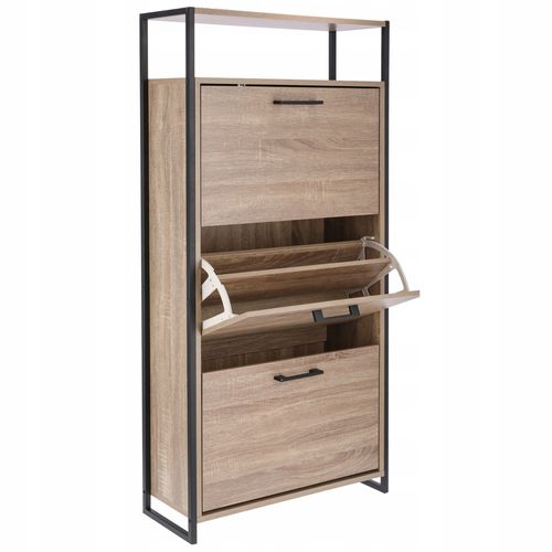 szafka na buty regał 3 komory obuwie komoda pojemna do przedpokoju loft na Arena.pl