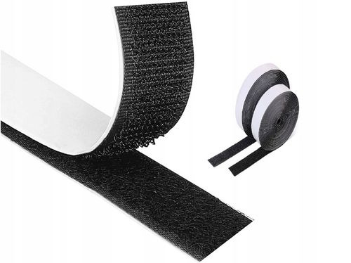 SAMOPRZYLEPNY RZEP TAŚMA ROLKA Z KLEJEM MOCNA szer. 50 mm * 5 METRÓW CZARNY na Arena.pl