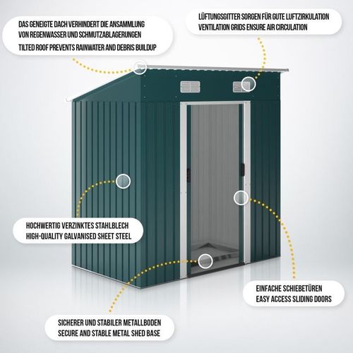Jago Garden Domek narzędziowy, zielony, 182 x 186 x 118 cm na Arena.pl