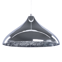 Lampa wisząca metalowa srebrna ISKAR