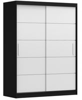 Szafa przesuwna VISTA 06 150x61 CZARNY/BIAŁY półki pojemna PRODUCENT