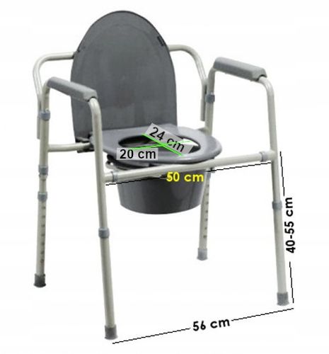 KRZESŁO TOALETOWE dla Seniora Przenośna toaleta WC sanitarne MOCNE 136 na Arena.pl