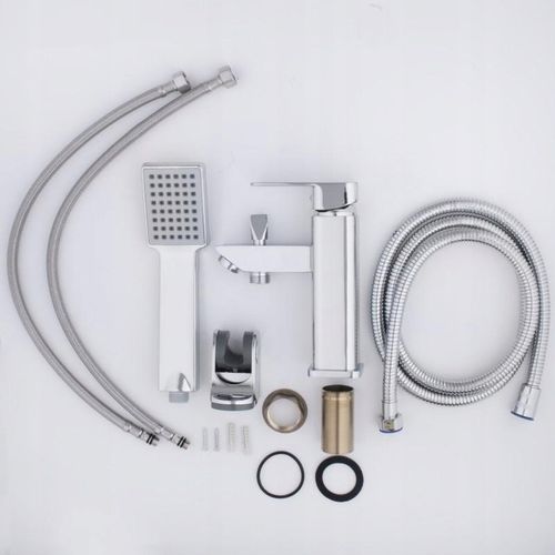 Bateria wannowa stojąca jednootworowa z prysznicem i wężem chrom na Arena.pl