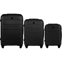GAN01 GANNET, Zestaw 3 walizek ABS+ (L,M,S) Wings, BLACK