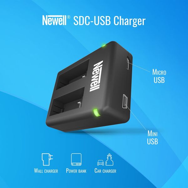 Ładowarka dwukanałowa Newell SDC-USB do akumulatorów AHDBT-401 do GoPro zdjęcie 6