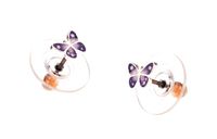 kolczyki dla dzieci, fioletowe motylki (p15/kds/09/2ag)