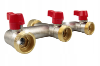 Rozdzielacz 3-drożny z GZ 3/4" z zaworami mosiężny BR-3134