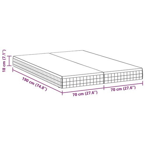 Materac 2 pcs Biały i szary 70 x 190 cm Sprężyna Bonell na Arena.pl