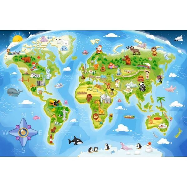Puzzle 40 el.maxi world map CASTOR zdjęcie 2