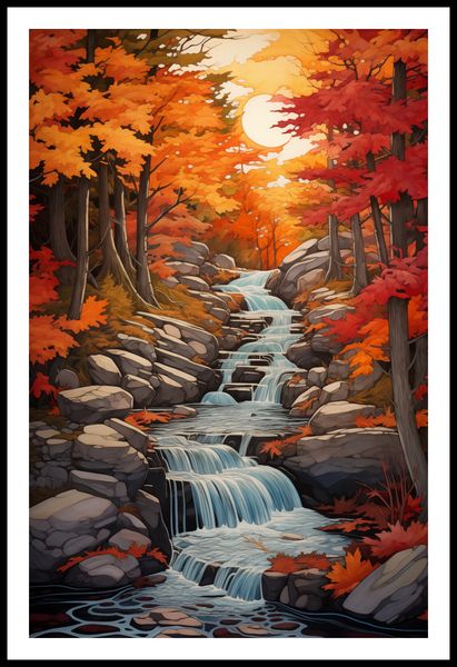 Plakat 56,6x86,4cm Jesienne Wodospady zdjęcie 3