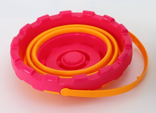 wiaderko do piaskownicy składane Round różowy na Arena.pl