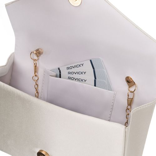 biała kopertówka damska z tkaniny syntetycznej zamykana klipsem na Arena.pl