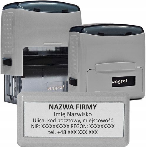 WAGRAF B3s - PIECZĄTKA FIRMOWA - do 6 wersów - 12 kolorów obudowy do wyboru na Arena.pl