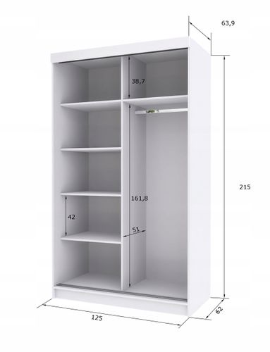 Szafa Przesuwna PARIS 125 Połysk na Arena.pl