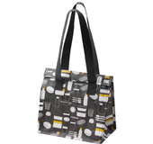 Torba na lunch śniadaniówka 25x16x27 cm IKEA FLADDRIG wzór szary