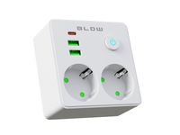 Rozgałęźnik R-20 PR 2-GNIAZDA + 2USB + USB-C czarne