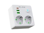 Rozgałęźnik R-20 PR 2-GNIAZDA + 2USB + USB-C czarne