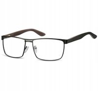 Męskie Okulary Oprawki KOREKCYJNE zerówki Optyczne SUNOPTIC Czarne METALOWE