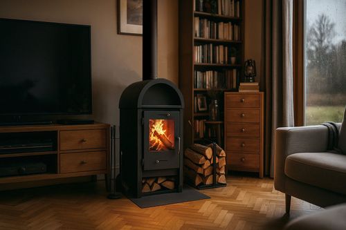 POLSKI piec stalowy wolnostojący ATLAS KOMINEK DUŻE palenisko ZESTAW RUR na Arena.pl