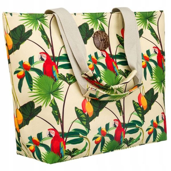 Torba Plażowa Duża Zapinana Na Zamek Torebka Shopper z Podszewką Piknik XXL zdjęcie 1