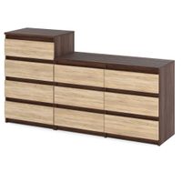 Komoda 10 Szuflad Szafka Meblościanka Nowoczesna 160cm Dąb Wenge Sonoma