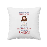 Najbardziej mnie denerwuje kiedy myjecie dla mnie okna - poduszka