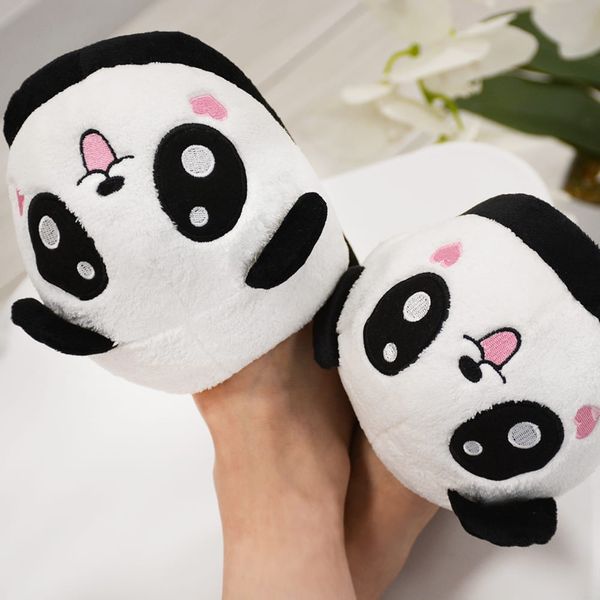 Kapcie panda wsuwane papcie pluszowe serduszka 36-41 zdjęcie 2