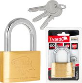 Tvardy Kłódka mosiężna wzmocniona 60mm Brass-Series 3 klucze