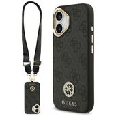 Etui Guess 4G Strass Logo & Big Strap Metal Buttons MagSafe do iPhone 17