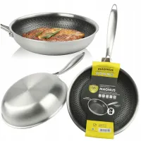 PATELNIA DO SMAŻENIA 28CM STALOWA POWŁOKA W PLASTER MIODU GŁĘBOKA NON-STICK