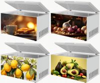 Naklejka samoprzylepna na zamrażarkę zmywarkę pralkę OWOCE WARZYWA WZORY